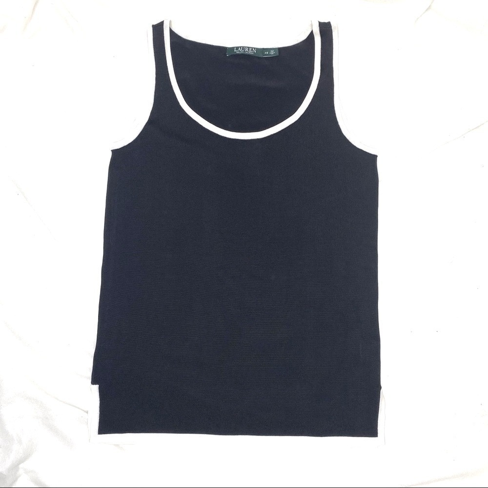Ralph Lauren Tank‎ Top Black White - XS Dressy Knit Top